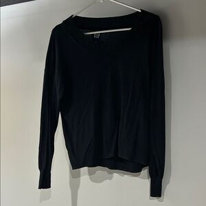 GAP Women's Elegant Black Long Sleeve Top